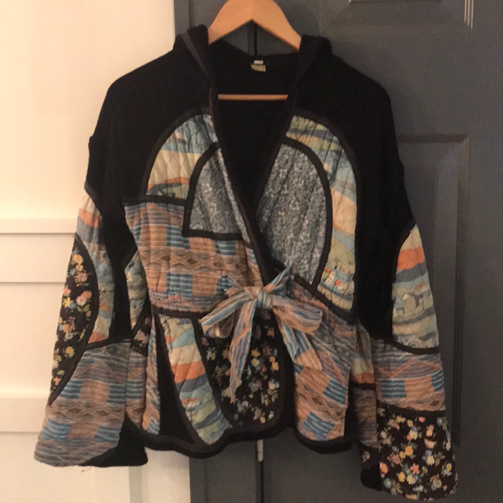 Vintage quilted kimono wrap jacket *read details